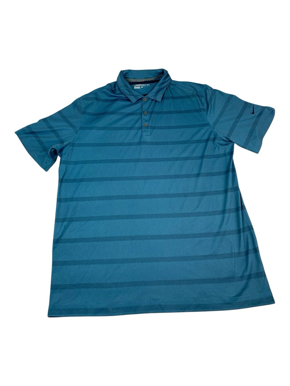 Nike Golf Dri Fit Polo Shirt, Standard Fit, Blue Striped, Men’s Size XL